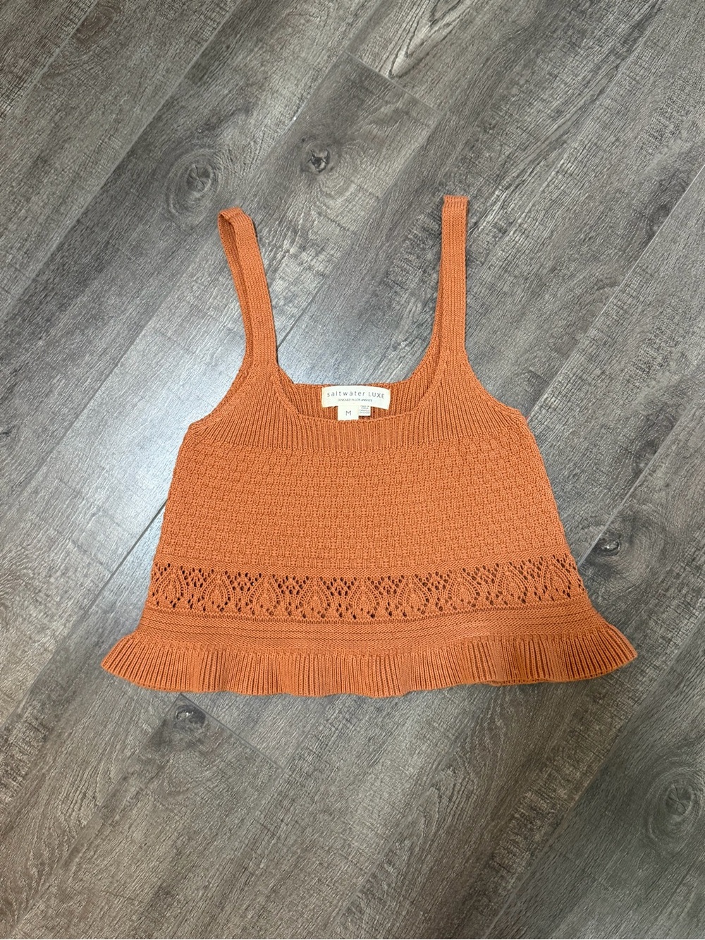 Saltwater Luxe Knit Tank - size medium - brown